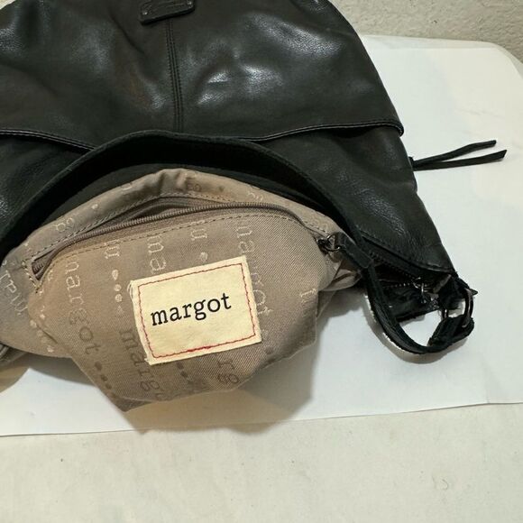 Margot hobo Genuine Black Leather shoulder bag - Picture 7 of 12